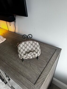 Gucci Beige and Brown GG Monogram Cosmetic Pouch